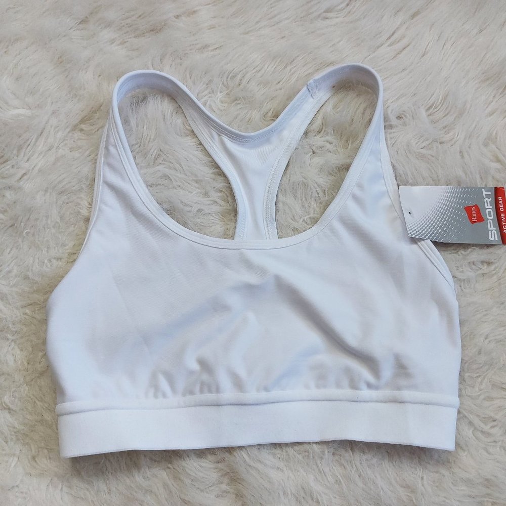 Hanes Women's Sports Bra Racerback Compression Activewear Cool Comfort Running M